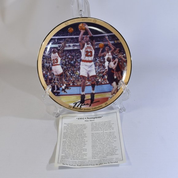 Michael Jordan 1992 Champions Collector Plate Bradford Exchange Upper Deck - Picture 2 of 5